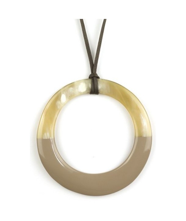 Large cream coffee lacquered irregular ring pendant