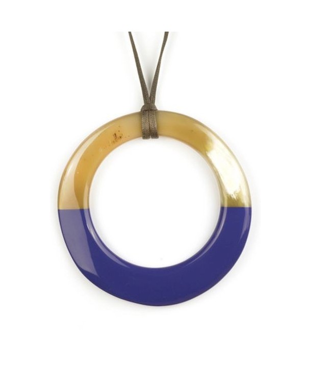 Large lavender lacquered irregular ring pendant