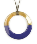 Pendentif grand anneau irrégulier laqué lavande