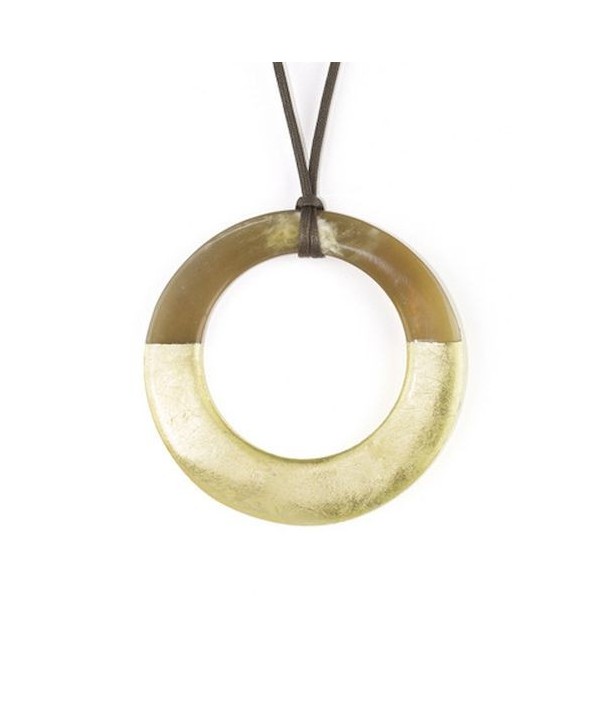 Large gold lacquered irregular ring pendant