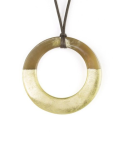 Large gold lacquered irregular ring pendant
