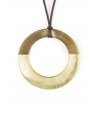 Large gold lacquered irregular ring pendant