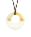 Pendentif petit anneau irrégulier laqué ivoire