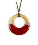 Pendentif petit anneau irrégulier laqué rouge