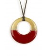 Small red lacquered irregular pendant