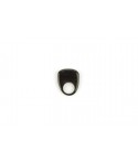Bague haute arrondie en corne noire unie