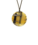 Pendentif disque en corne blonde brute