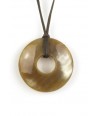 Thick black ring pendant in blond horn