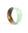 Mint green lacquered flat bracelet in horn