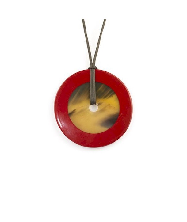 Large disc pendant with red edges