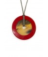 Large disc pendant with red edges