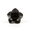 Chouchou fleur pétales en pointe en corne noire unie