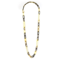 Sautoir anneaux ovales plats 2 tailles en corne blonde