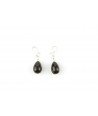 Pear-shaped earrings in plain black horn