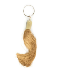 Porte clé pompon en sabot et fil beige
