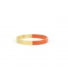Thin orange lacquered flat bangle bracelet