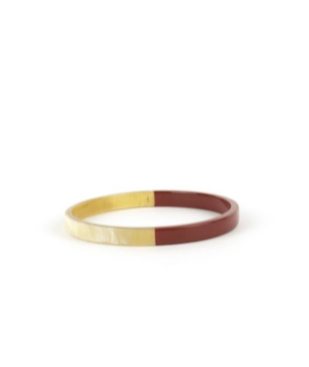 Bracelet jonc plat fin rouge