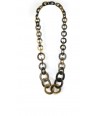 Small and big round rings long necklace in hoof