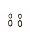 Thin oval double rings earrings in hoof