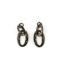 Oval tortoiseshell-style earrings in horn