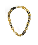 Collier court petits anneaux ovales en corne blonde
