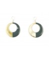 Gray-blue lacquered earrings