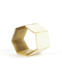 Articulated 7 plate bracelet in blond horn