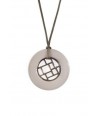 Checkered pendant circled with cream coffee lacquer