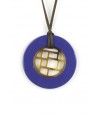 Checkered pendant circled with indigo blue lacquer
