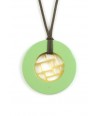Checkered pendant circled with mint green lacquer