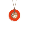 Checkered pendant circled with orange lacquer