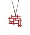 Checkered pendant with red lacquer
