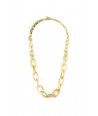 Flat and thin oval rings necklace in blond horn