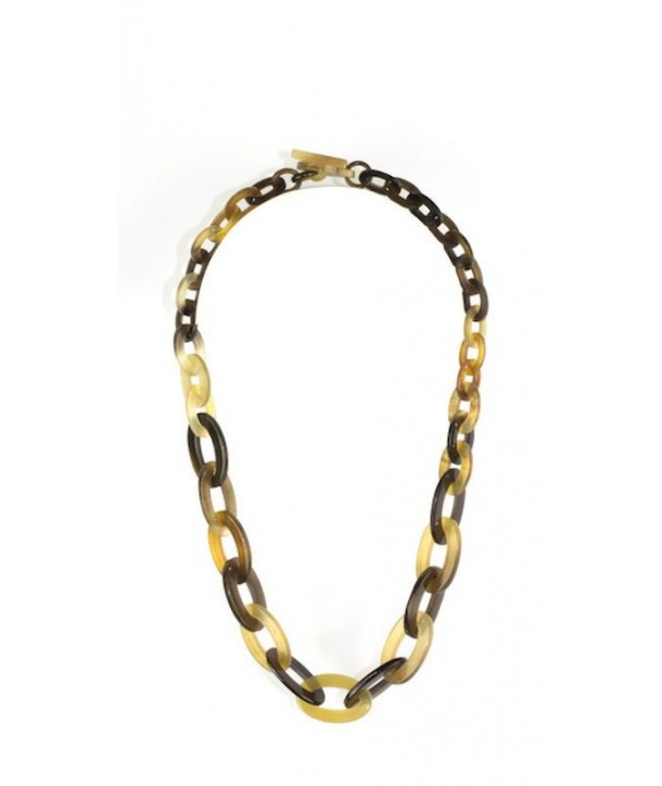 Flat and thin oval rings necklace in hoof