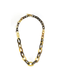 Collier anneaux ovales plats et fins en sabot