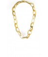 Off-centered oval rings necklace in blond horn