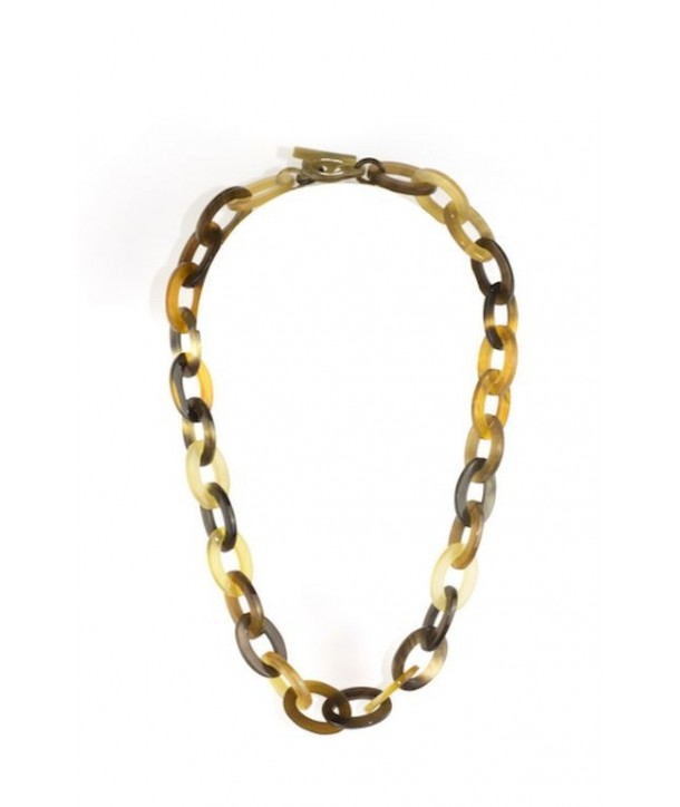 Flat oval rings necklace in hoof