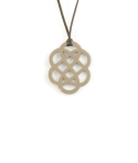 Pendentif fleur laqué café crème