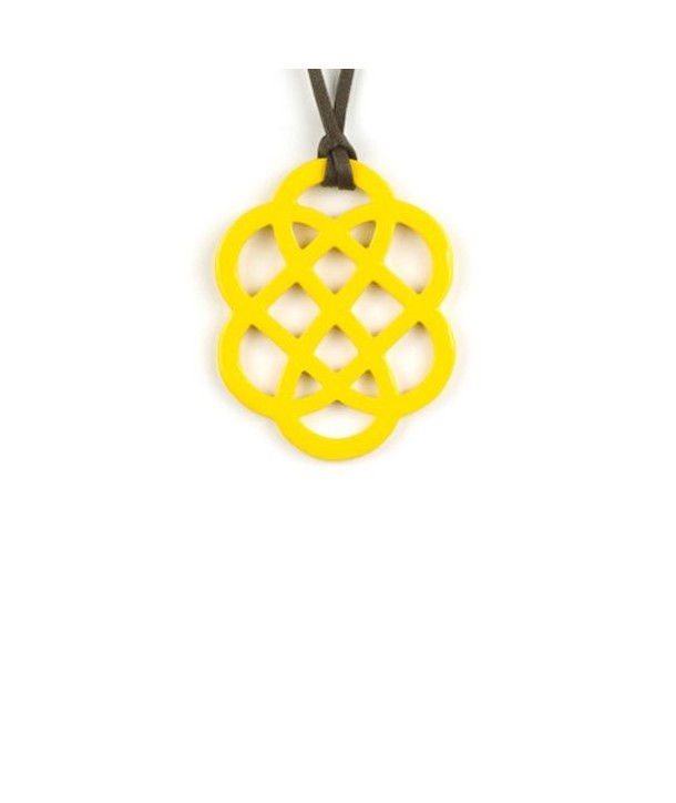 Yellow lacquered flower pendant