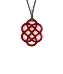 Pendentif fleur laqué rouge