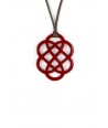 Red lacquered flower pendant