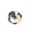 Flower brooch in marbled black horn