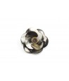 Small flower brooch in marbled black horn