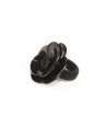Camelia flower scrunchie in marbled black horn