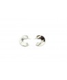 Open flat ring earrings in marbled black horn