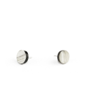 Boucles d'oreilles pastille en corne noire marbrée