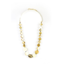 Collier pastilles en corne blonde