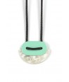 Grain" pendant in blond horn and mint lacquer"
