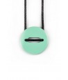 Riz" pendant in blond horn and mint lacquer"