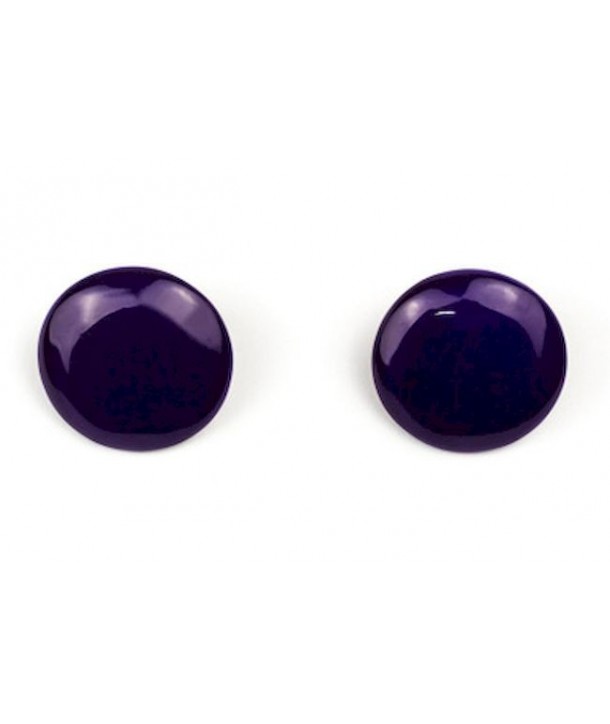 Boucles d'oreilles "Mont" en corne blonde et laque violet